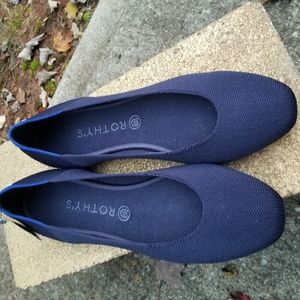 Rothy's Rounded Toe Navy Blue Comfortable Slip On Lightweight Flats Size 11.5